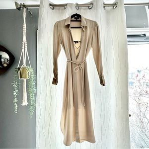 [SOLD] Theory Two Pieces Silk Shirt Long Dress, US M